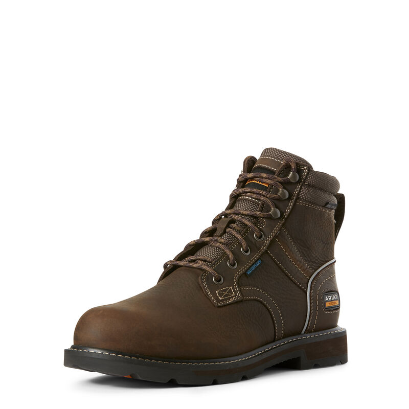 Botas De Trabajo Ariat Groundbreaker 6 Ii Waterproof Steel Toe Marrones Oscuro Hombre - Chile 795-WY